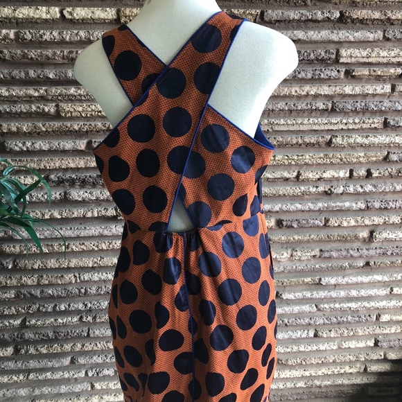 Anthropologie MAEVE Navy Blue Polka Dot Dress - Picture 5 of 8